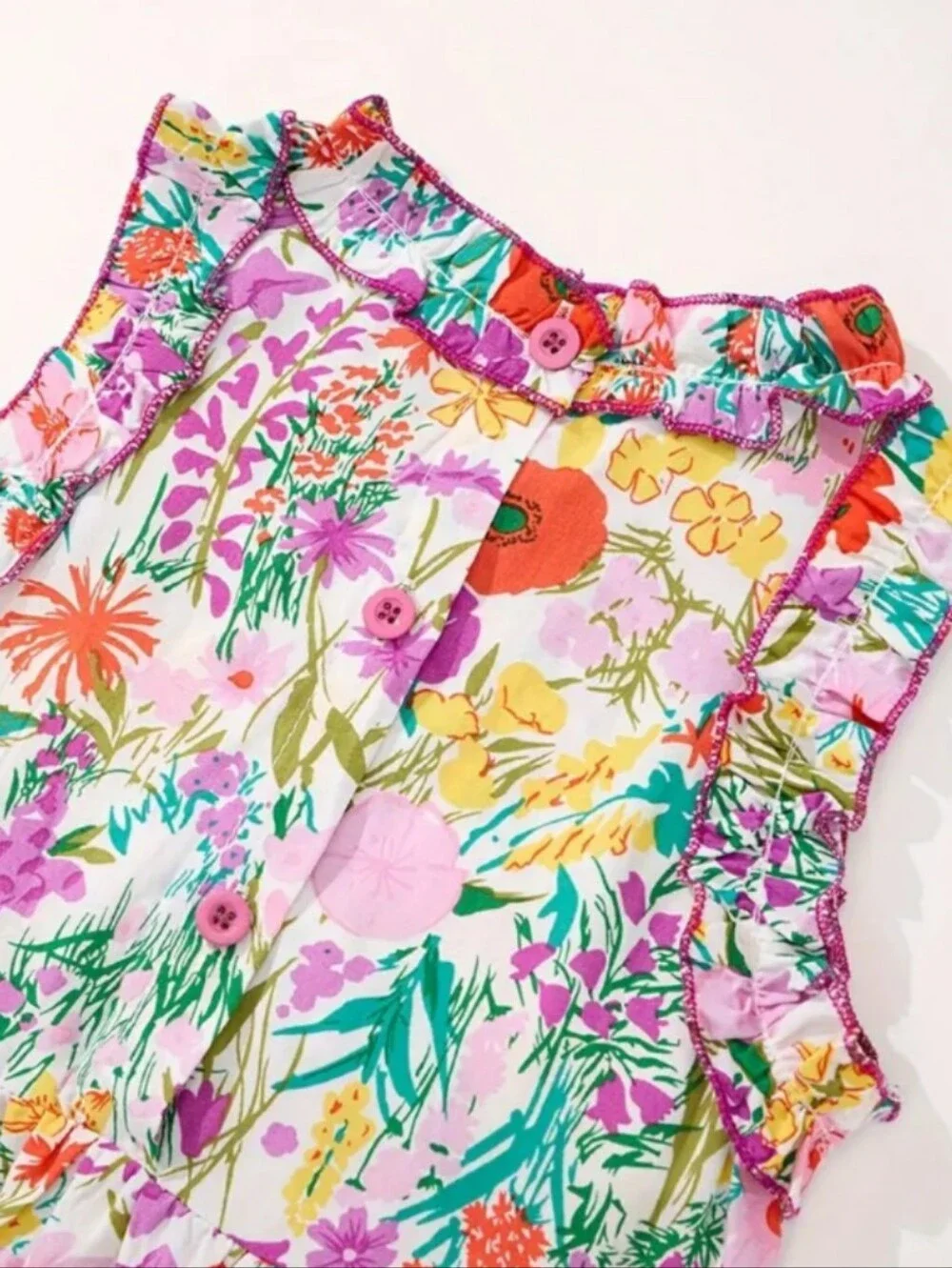 Girls Floral Two-Piece Set - Multicolor